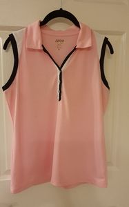 IZOD Golf Pink with Black Trim Shirt M Sleeveless Cute